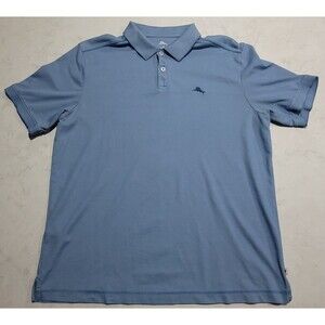 Tommy Bahama Paradise Cove SUPIMA COTTON Golf  Polo Sky Blue Mens Large EUC